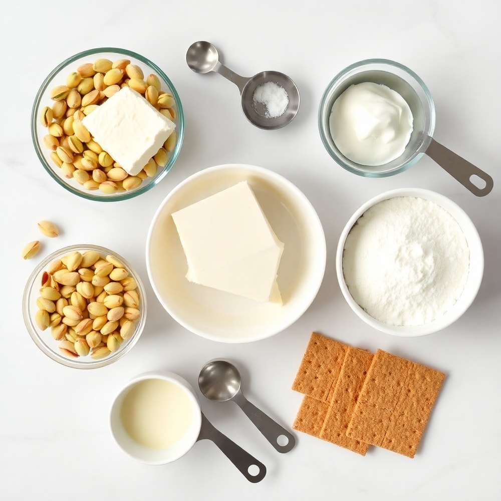 Raw Ingredients for Pistachio Cheesecake