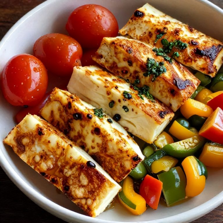 quick crispy halloumi bowl