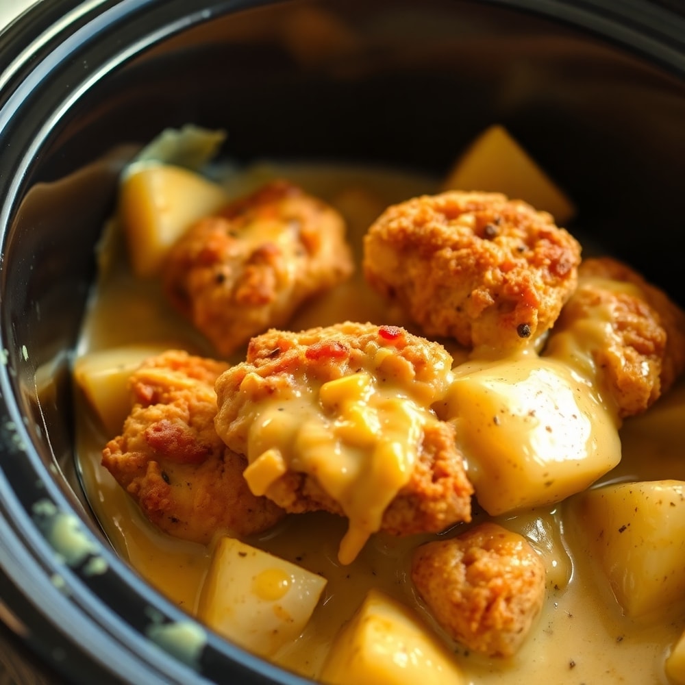Slow Cooker Cheesy Ranch Chicken & Potatoes