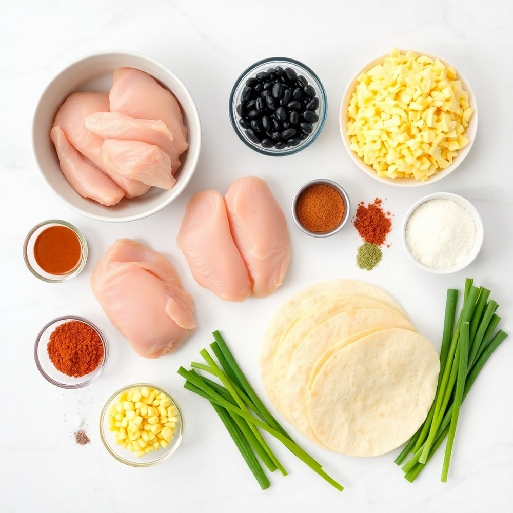 Raw ingredients for Slow Cooker Chicken Enchiladas
