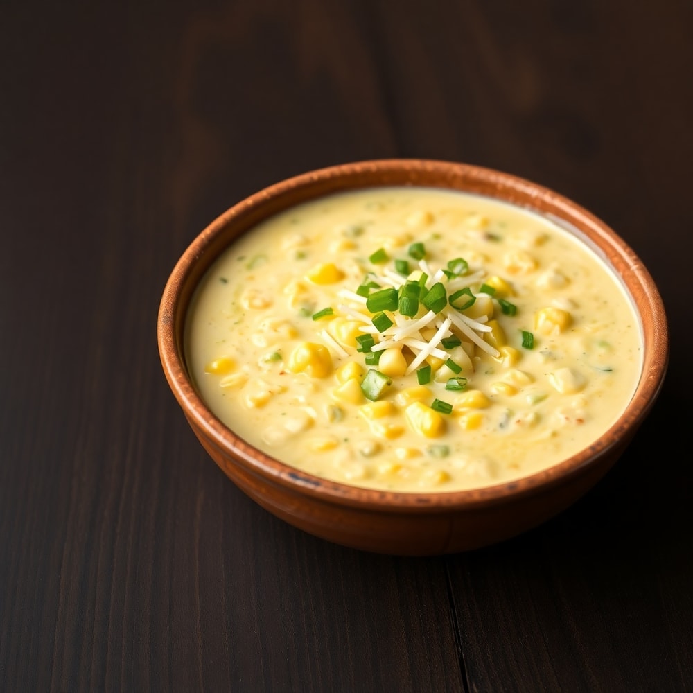 Bowl of Creamy Corn and Zucchini Chowder