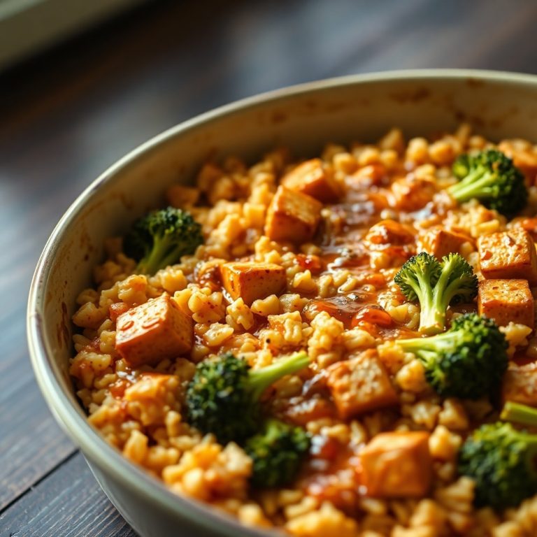 Teriyaki Tofu Rice Casserole