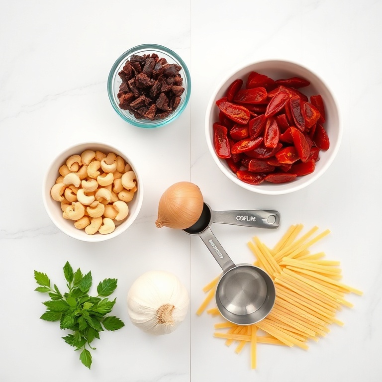 Vegan Sun Dried Tomato Pasta Ingredients