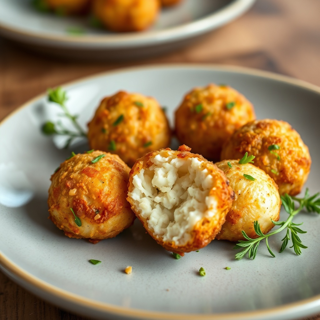Plated Air Fryer Quark Balls