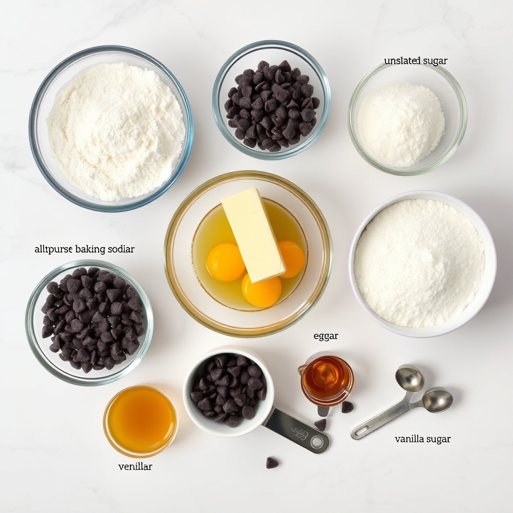 Raw ingredients for Best-Ever Chewy Brown Butter Chocolate Chip Cookies