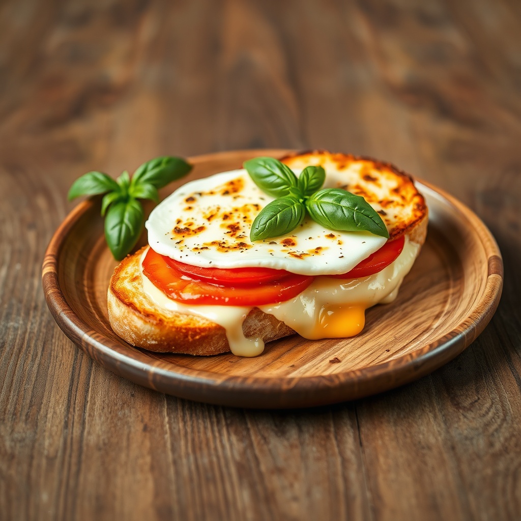 Caprese Panini on rustic plate