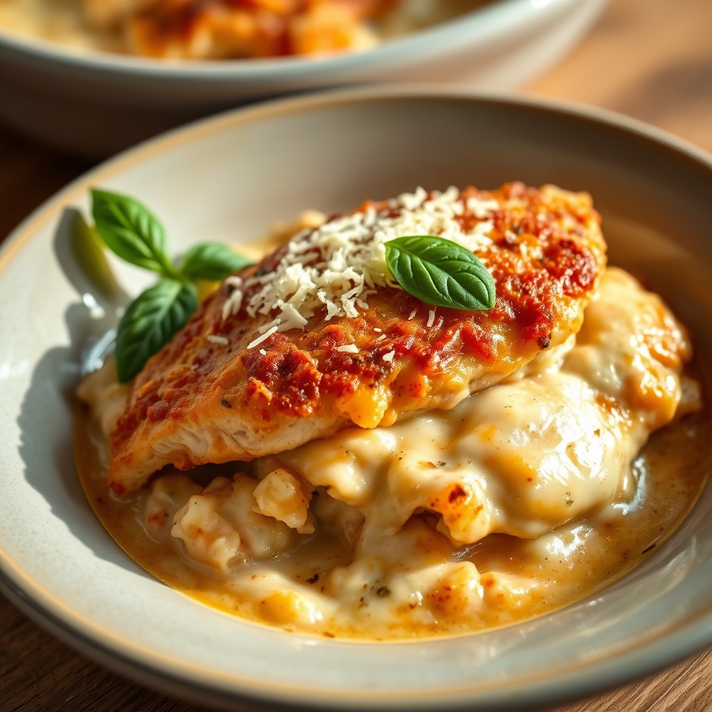 Chicken Parmesan Casserole Ready to Serve