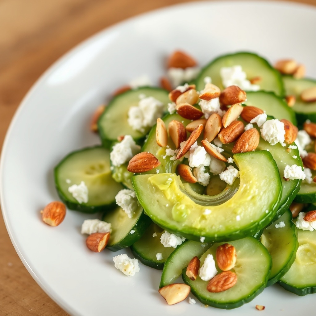 Plated Cucumber Avocado Salad