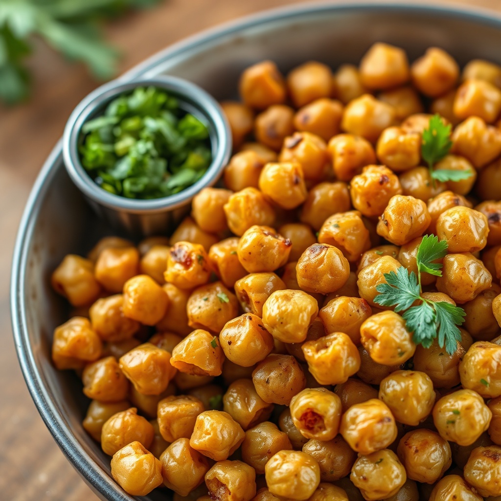 Crispy Roasted Chickpeas Ready to Serve