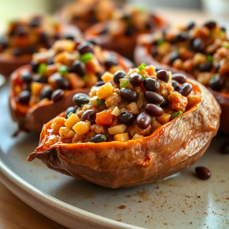 turkey and black bean stuffed sweet potatoes