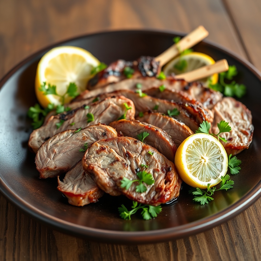 Garlic Lemon Grilled Leg of Lamb Final Dish