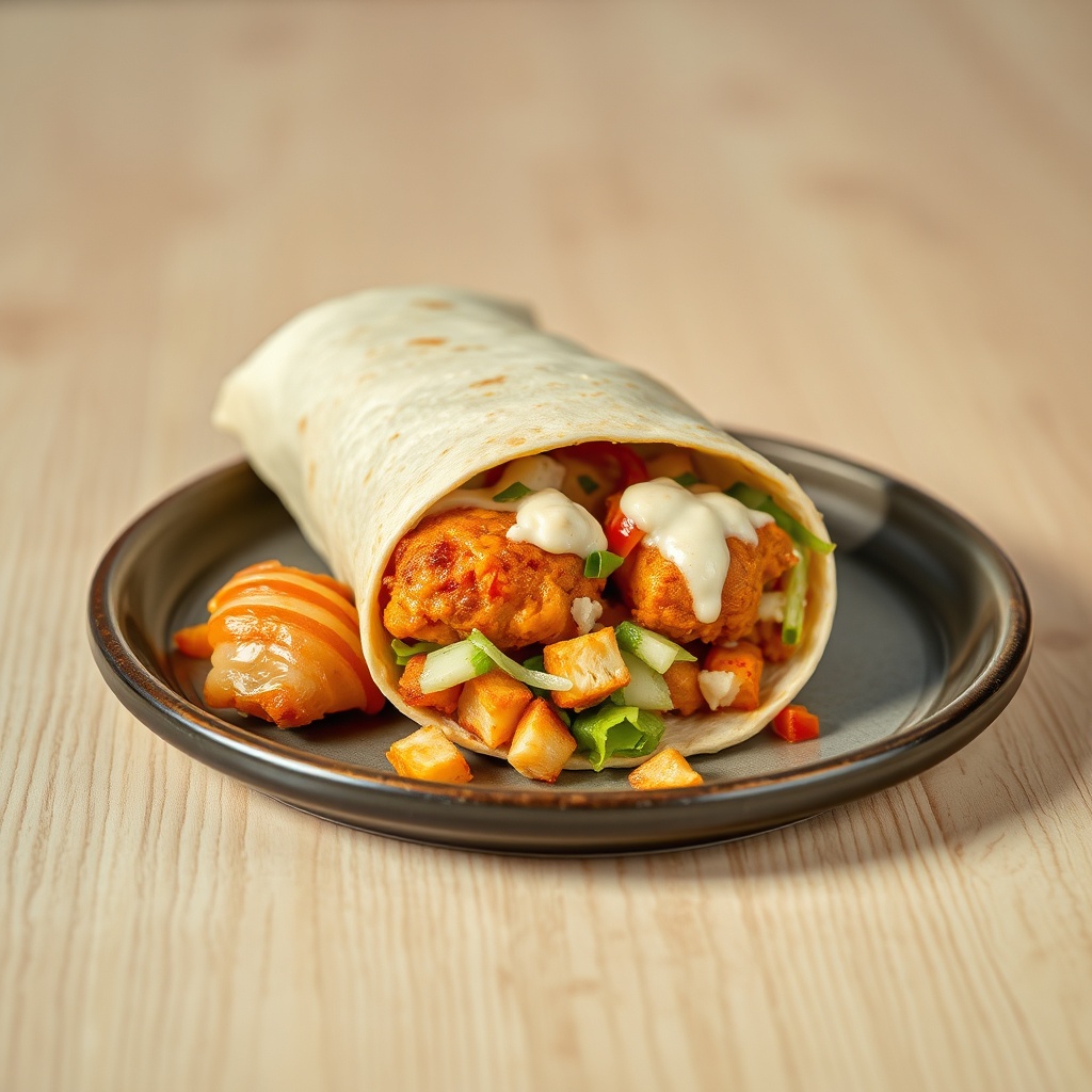 Plated McDonald's Chicken Ranch Wrap