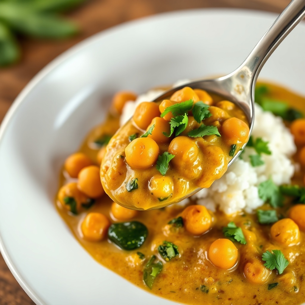 Plated Serving of Quick Chickpea Curry