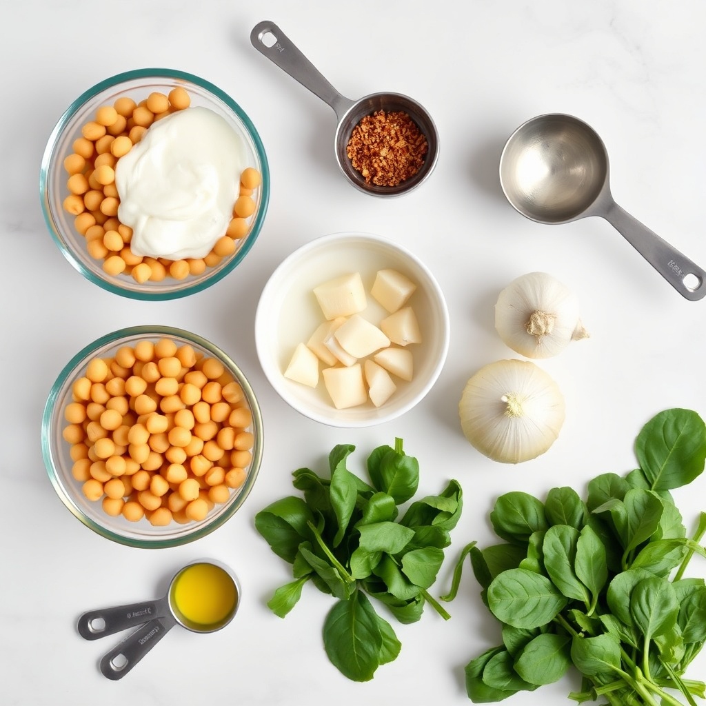 Raw Ingredients for Quick Chickpea Curry