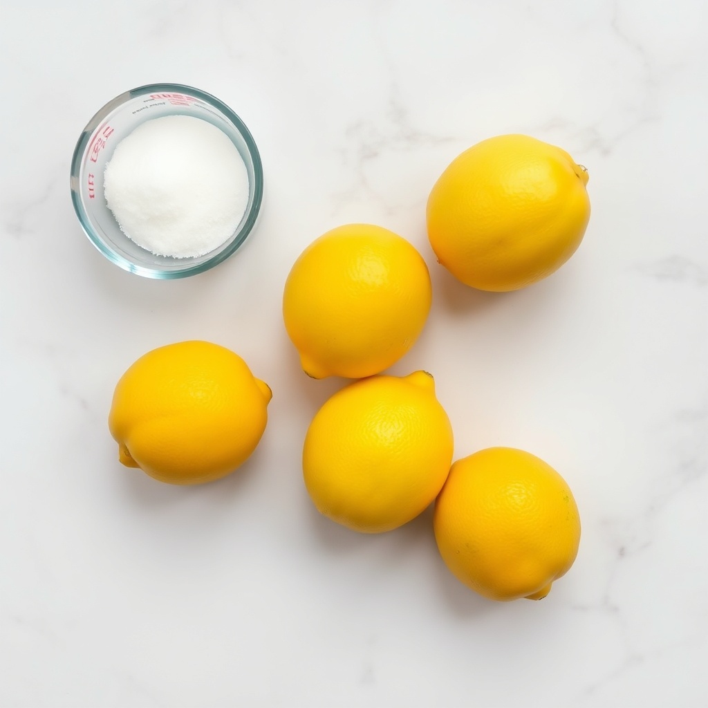 Raw ingredients for lemonade recipe